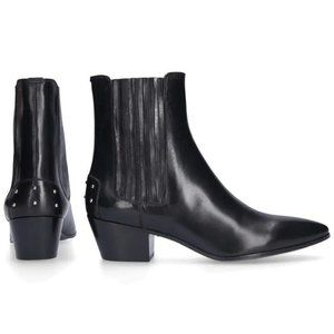 YSL Saint Laurent Black West 45 Leather Chelsea Size 6 Women's Boots